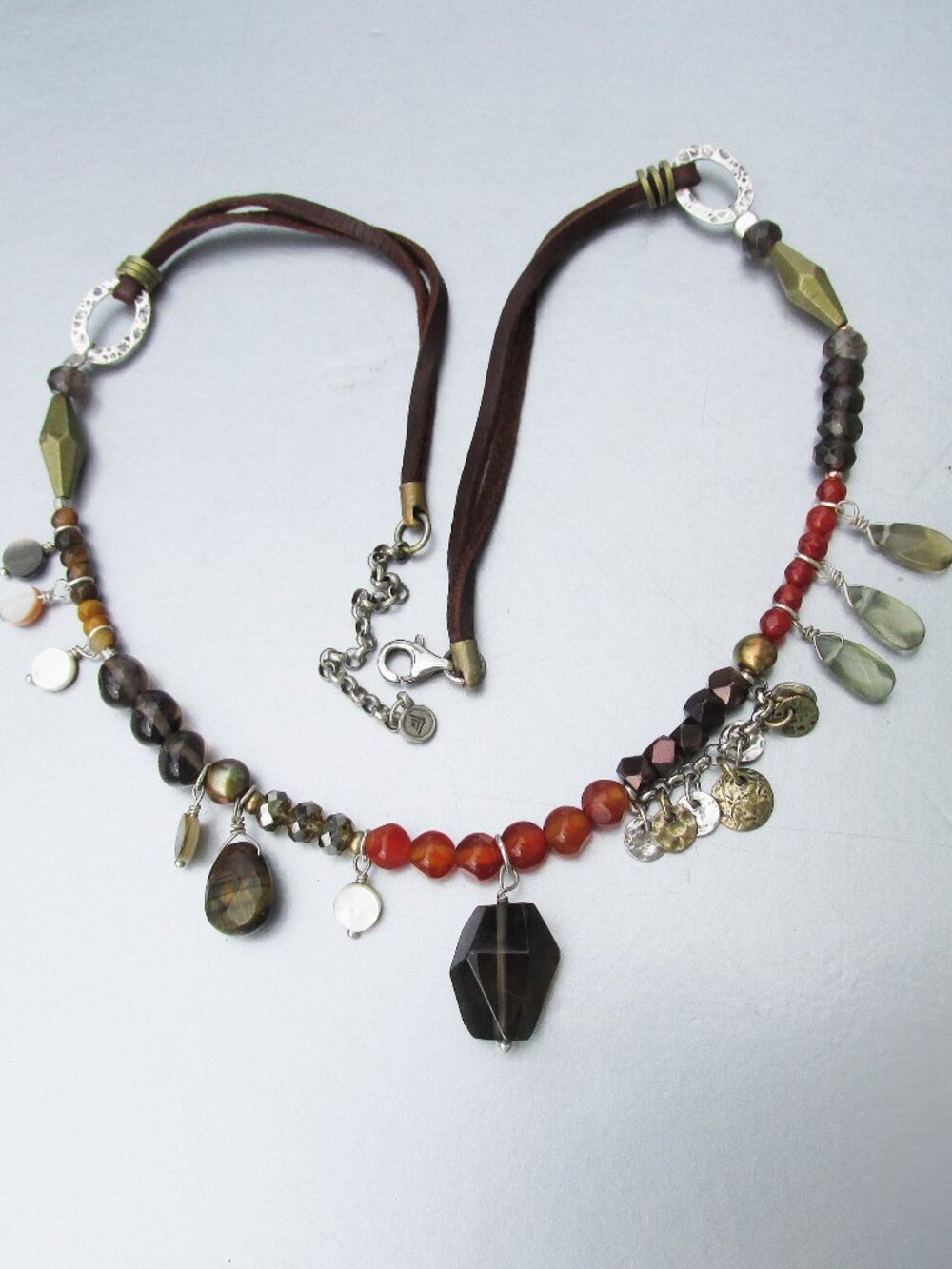 Silpada SPICE of LIFE Sterling Silver Carnelian Tiger Eye Quartz Necklace N3109